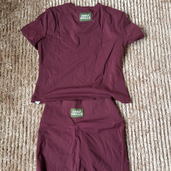 Daily Drills Burgundy Leggings Set - Picture 3 of 3